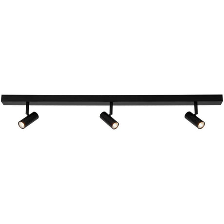 Brede zwarte plafondbar met 3 verstelbare LED spots 'Nordlux Omari' 78cm - FOIR