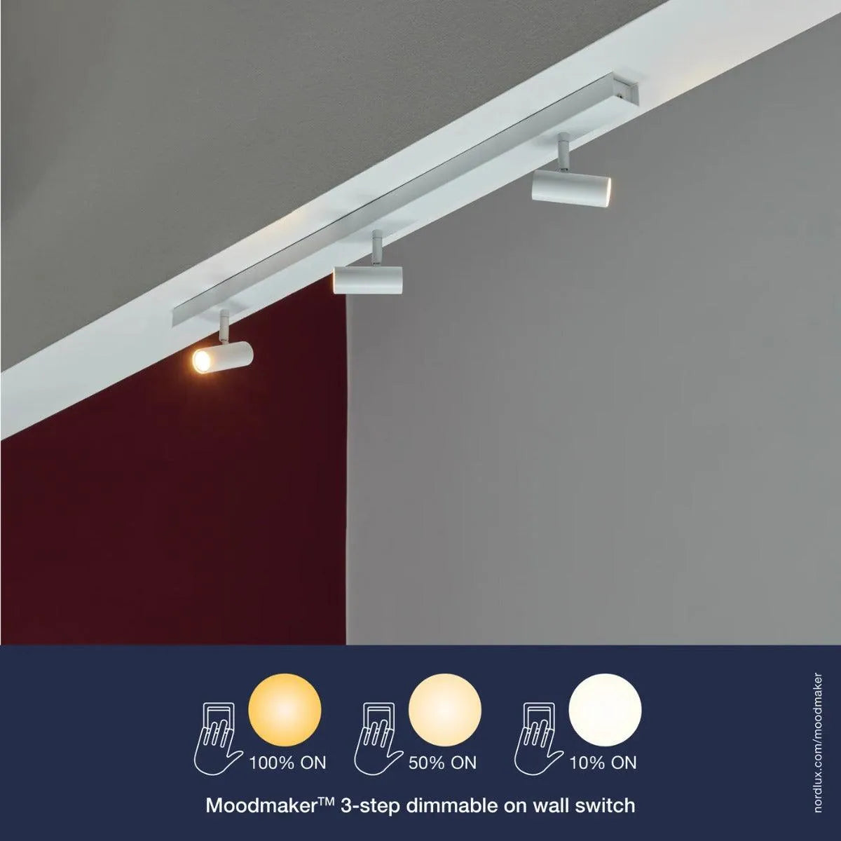 verstelbare witte plafondbar met LED spots