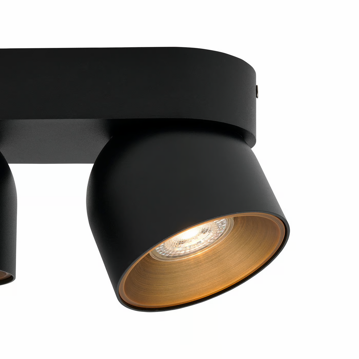 Plafondspot zwart GU10 goud verstelbaar 24 cm
