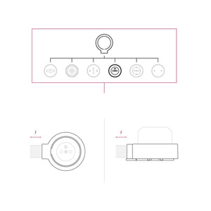 Porselein stopcontact opbouw rond voor 20mm buis