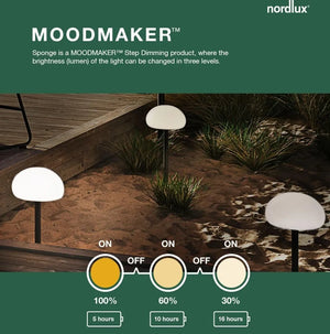 Kleine Sponge tafellamp met schakelaar moodmaker en Led lichtbron batterij oplaadbaar design Nordlux 2079702 2018165003 5701581497788