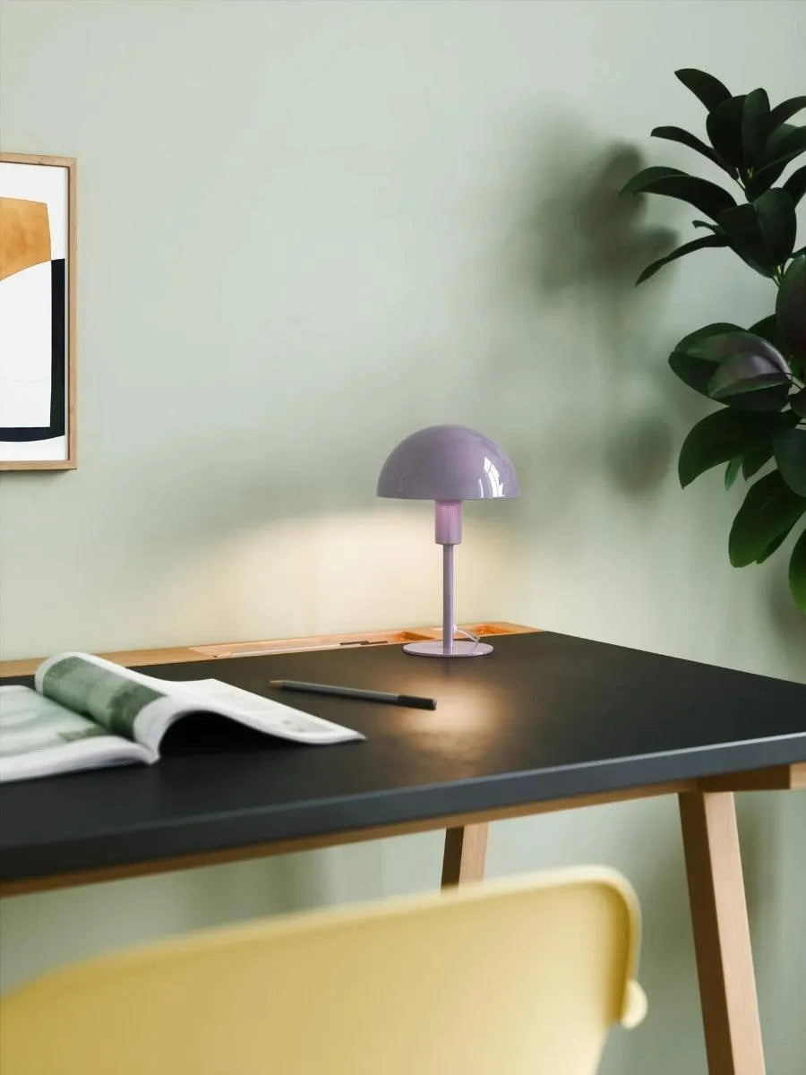 paars tafellampje met schakelaar en e14 fitting 