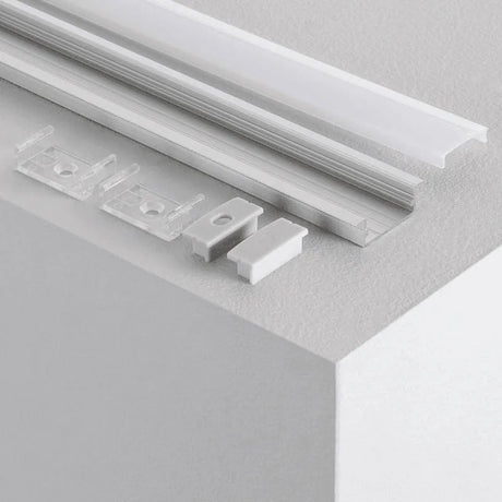 Inbouw Aluminium Profiel met doorlopende cover voor dubbele LED strips tot 18mm 2 meter - FOIR