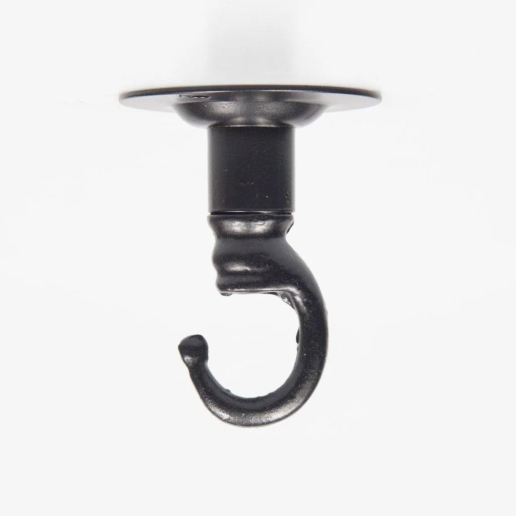 Plafondhaaklamp zwart Zwarte plafondhaak met kabelgat