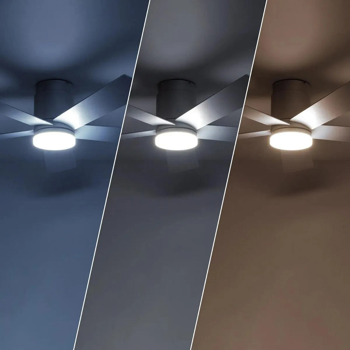 Plafond ventilator stil zilver rond led lamp