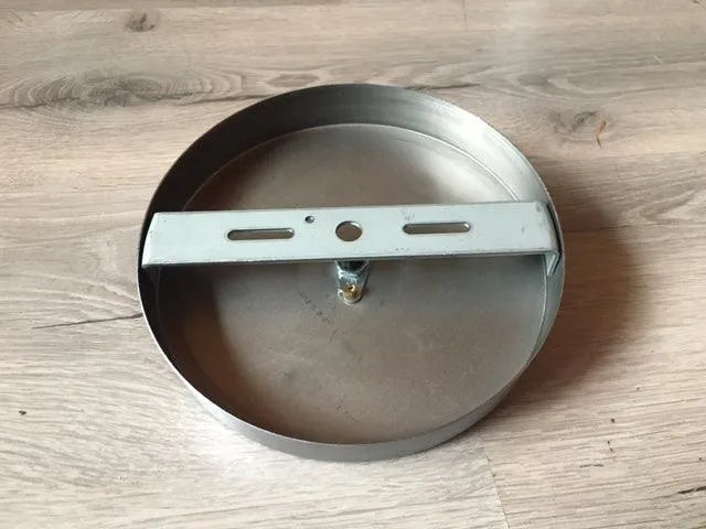 Plafondkap brushed staal 1 uitgang