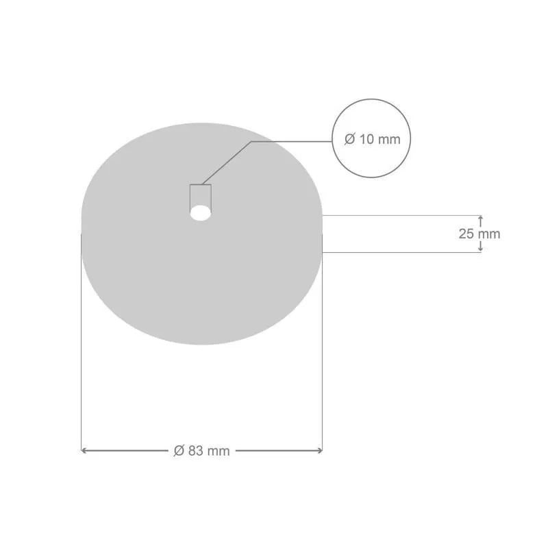 Plafondkap metaal 83mm led lamp 1 uitgang
