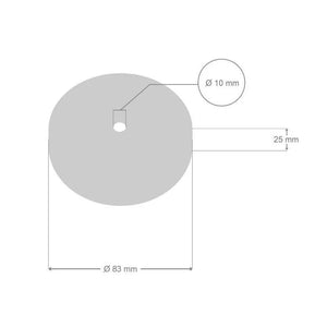 Plafondkap metaal 83mm led lamp 1 uitgang