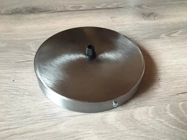 Plafondkap brushed staal 1 uitgang