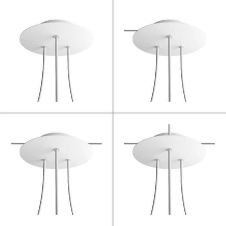 Ronde plafondkap wit minimalistisch 200mm 3 uit - FOIR