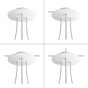 Ronde plafondkap minimalistisch 200mm 3 uitgangen - kleur wit marmer 20cm - FOIR