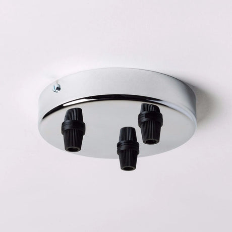 Plafondkap 3 uitgangen chroom zilver rond 