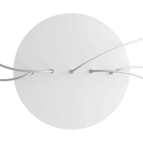 Plafondkap wit modern rond 40cm 5 snoeren metaal