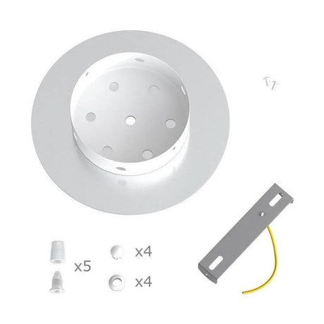 Plafondkap wit rond metaal 5 snoeren 20 cm - FOIR