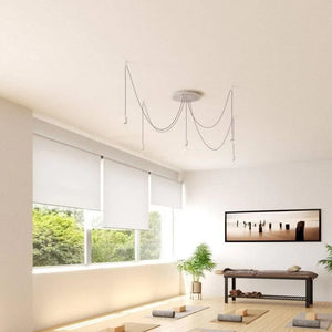 Grote plafondkap wit met 5 lampen rond 40cm - FOIR