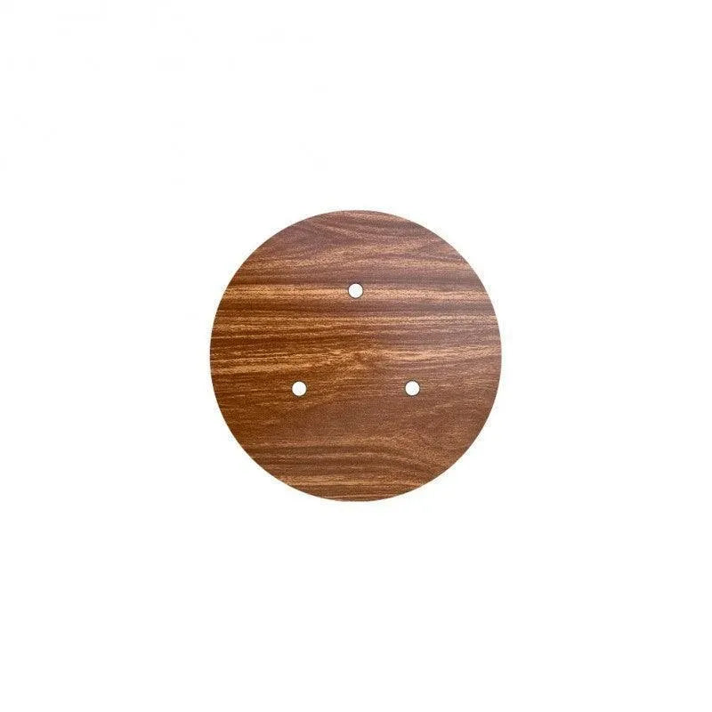 Ronde plafondkap bruin houtlook minimalistisch 20 cm 3 uit - FOIR