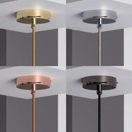 Plafondkap chrome metaal 1 uitgang rond 100mm - FOIR