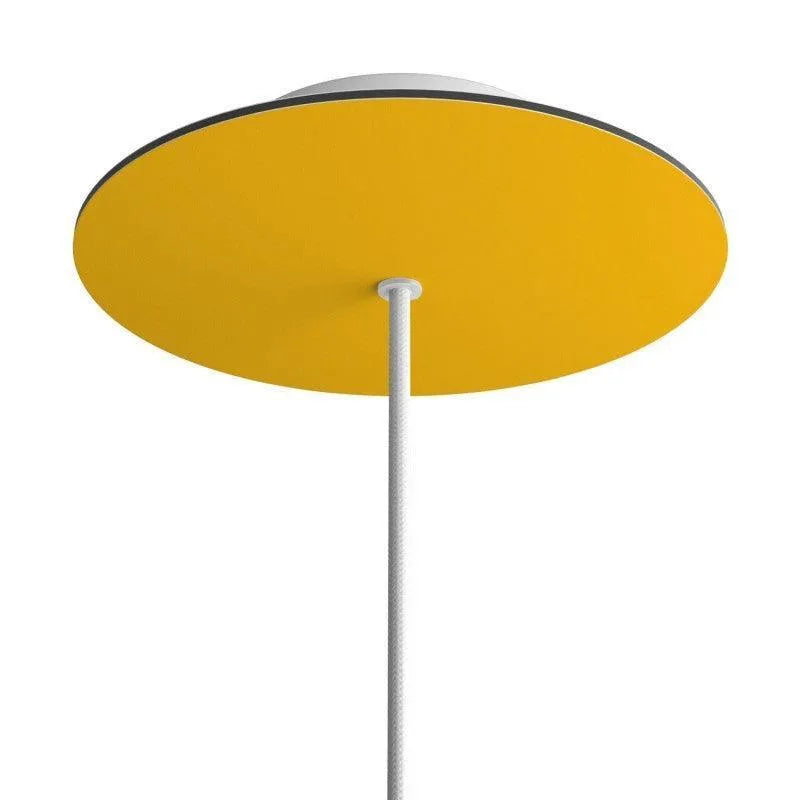 Gele ronde plafondkap 200mm 1 uitgang metaal design 