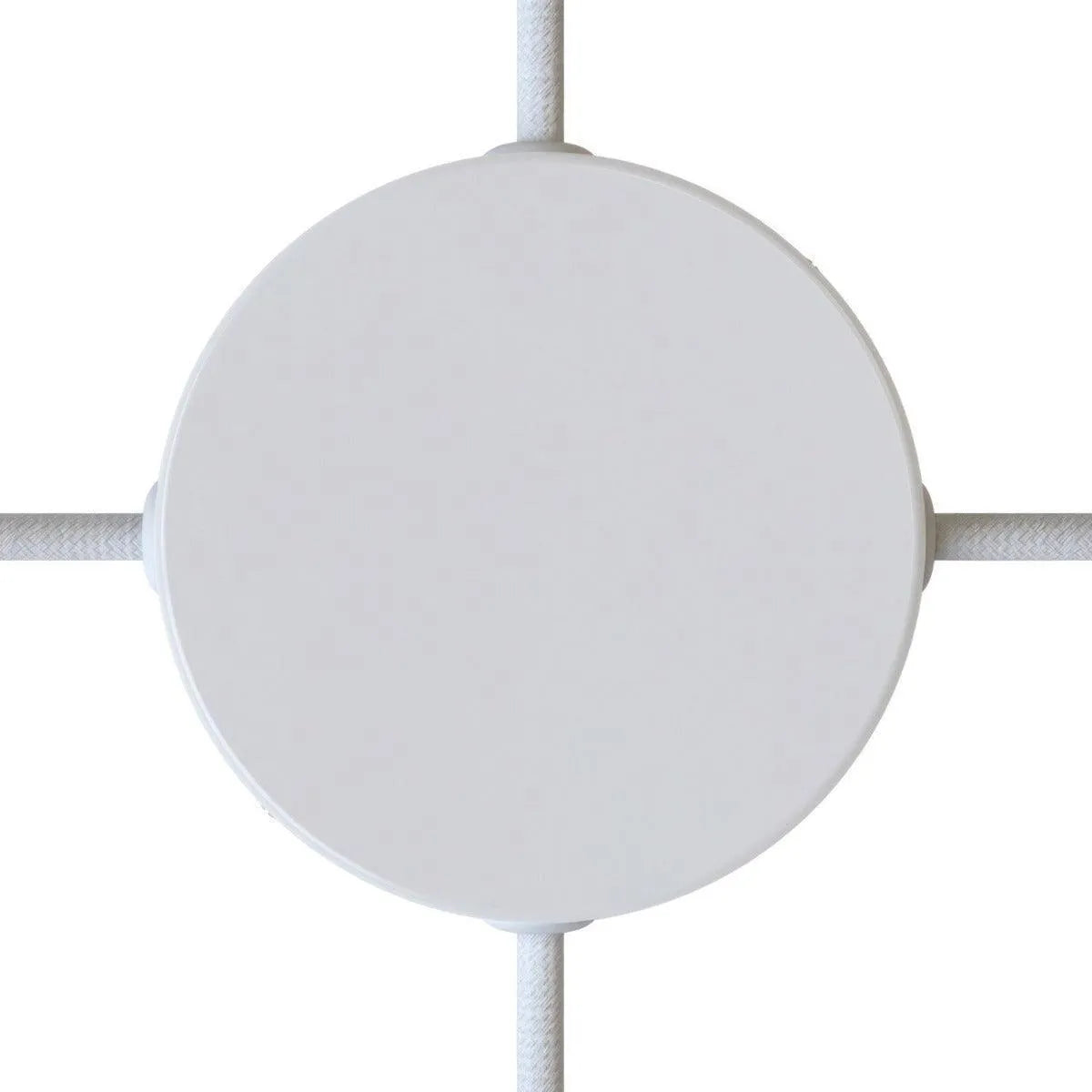 Plafondkap met 4x zij uitgang wit glans staal 1 uitgang 120mm - FOIR