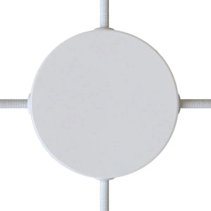 Plafondkap met 4x zij uitgang wit glans staal 1 uitgang 120mm - FOIR