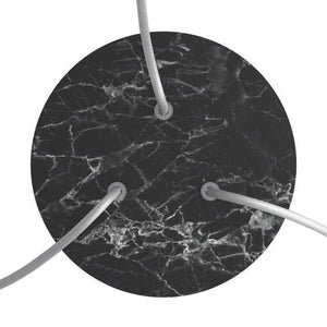 kleine plafondkap minimalistisch met 3 uitgangen 200mm design zwart marmer