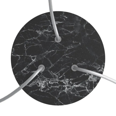 kleine plafondkap minimalistisch met 3 uitgangen 200mm design zwart marmer