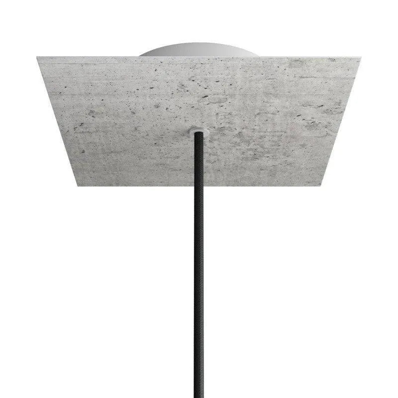 Kleine vierkante plafondkap 1 uitgang betongrijs modern  