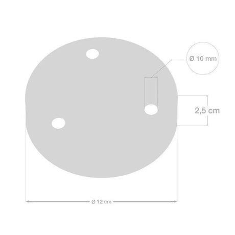Witte plafondkap met 3 uitgangen rond 120mm