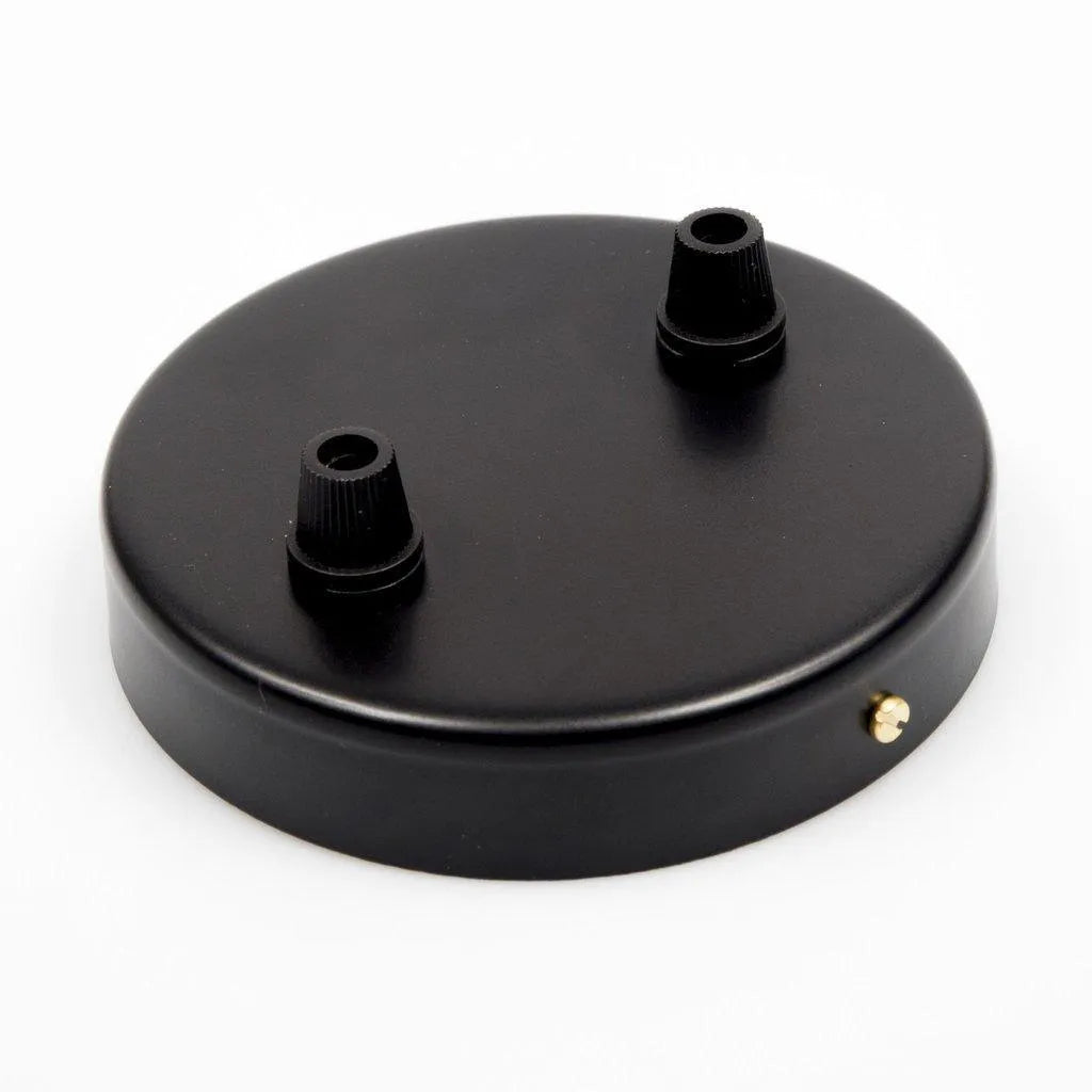 plafondkap zwart staal 2 uitgangen 10cm