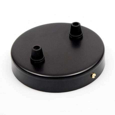plafondkap zwart staal 2 uitgangen 10cm