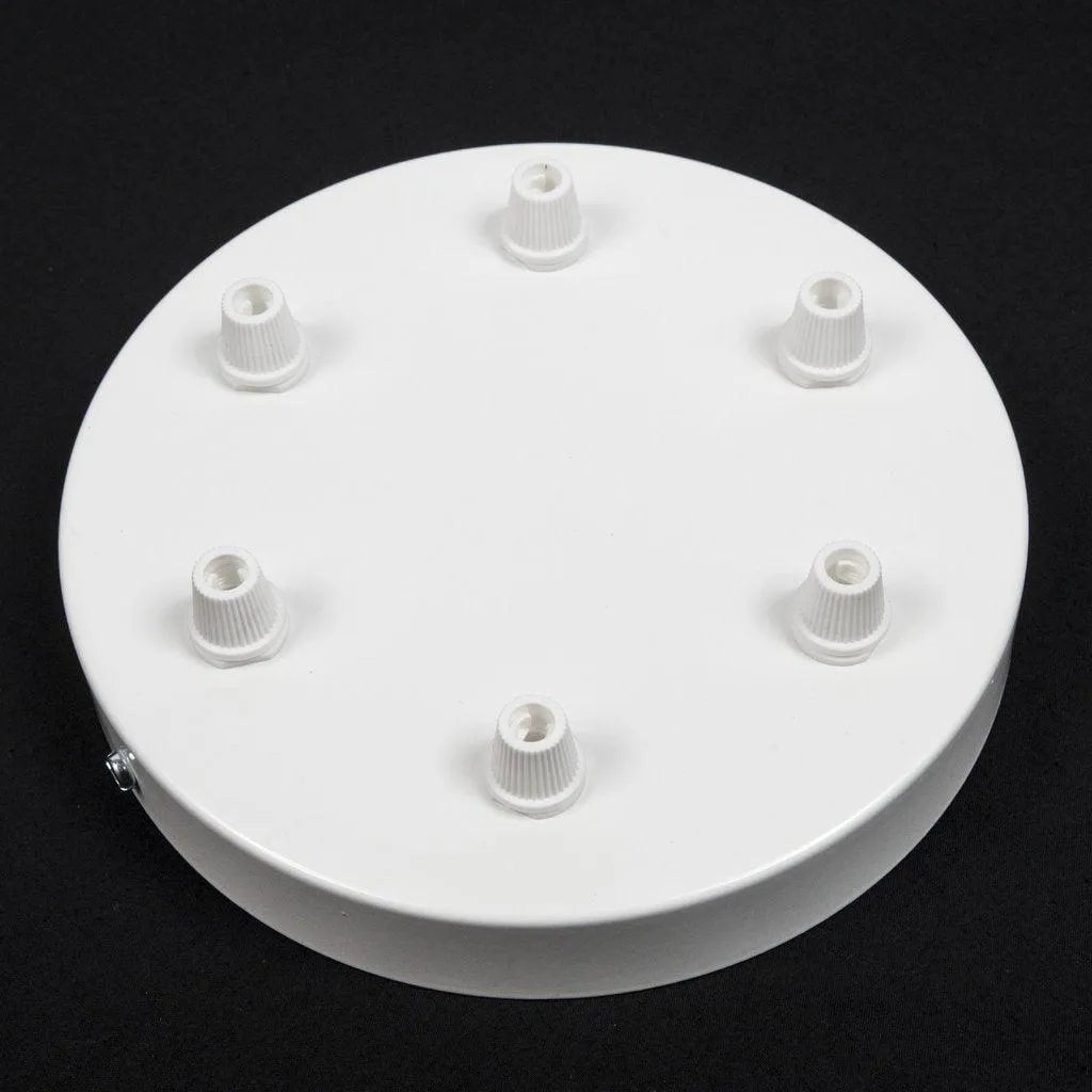 Plafondkap wit staal 3 uitgangen 160mm diameter