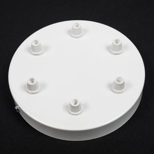 Plafondkap wit staal 3 uitgangen 160mm diameter