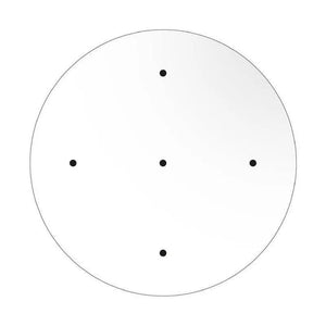 Plafondkap 5 snoeren metaal wit 40cm
