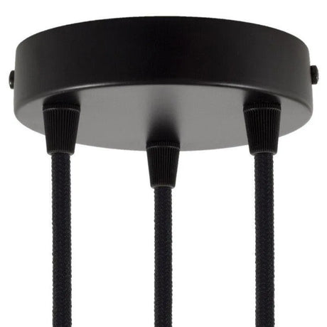 Plafondkap zwart rond 3 uitgangen 120mm