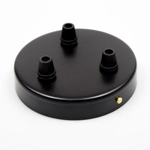 Plafondkap zwart staal 3 uitgangen 100mm 10cm