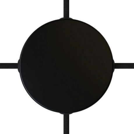 Plafondkap met 4x zij uitgang zwart staal 1 uitgang 120mm - FOIR