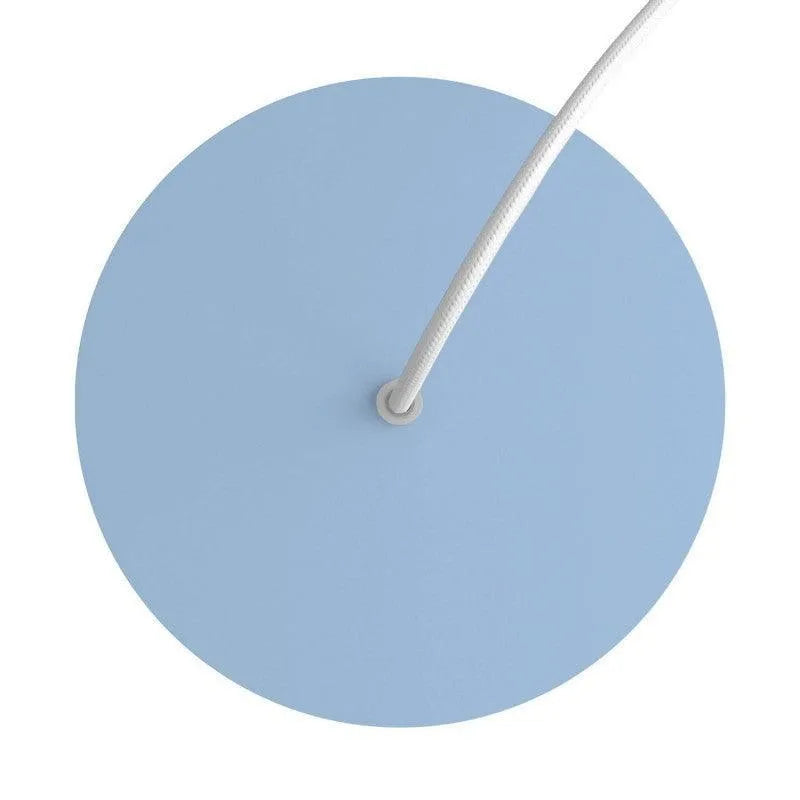 kleine ronde plafondkap in de kleur lichtblauw 1 uitgang 200mm 