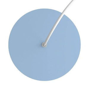 kleine ronde plafondkap in de kleur lichtblauw 1 uitgang 200mm 