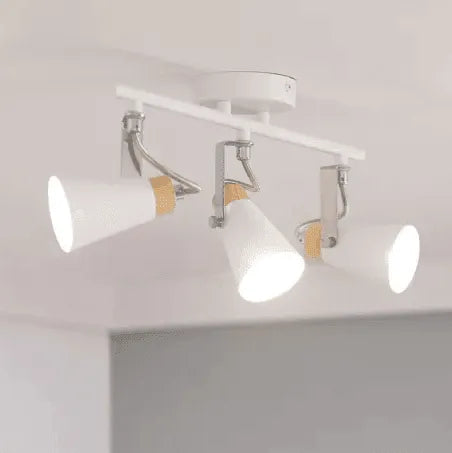 plafondlamp wit verstelbaar hout wit gu10 fitting 