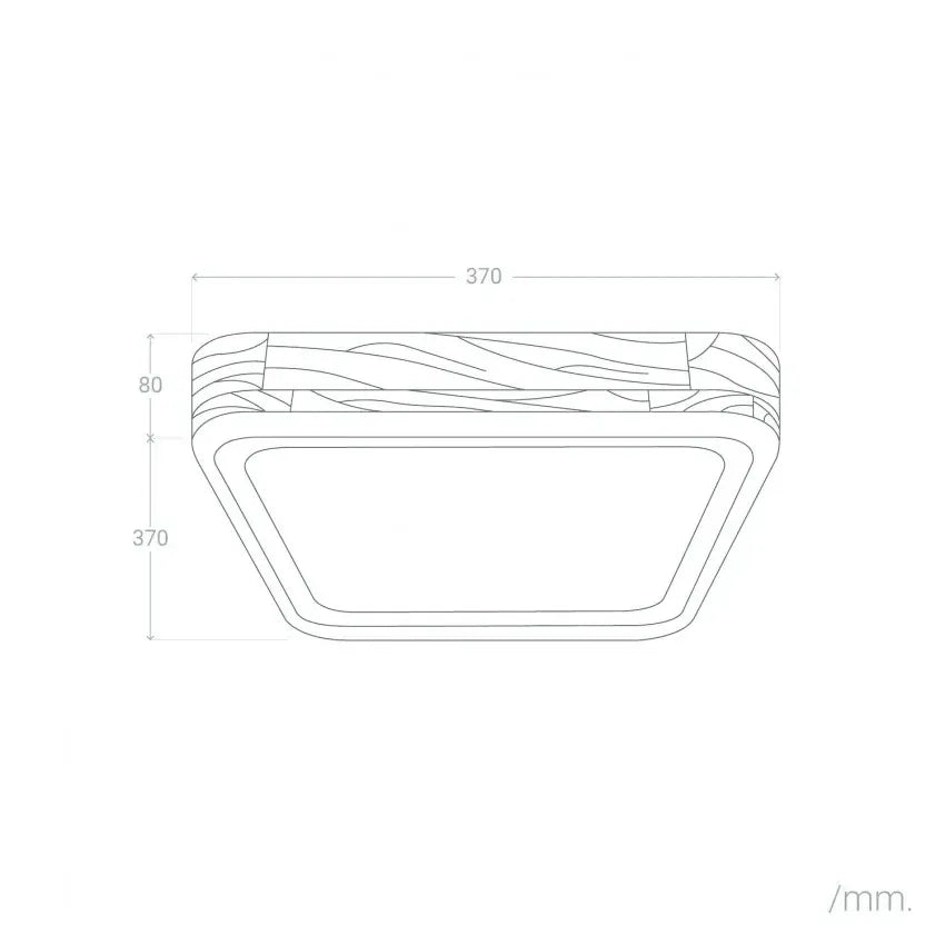 Plafondlamp met LED vierkant hout & zwart 370mm 'Normand' - FOIR