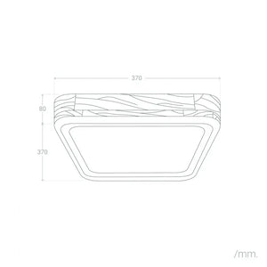Plafondlamp met LED vierkant hout & zwart 370mm 'Normand' - FOIR