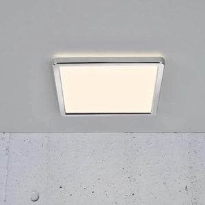 Plafondlamp vierkant badkamer 'Oja chroom' warm wit chrome 300mm - FOIR