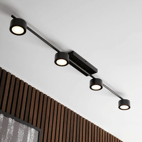 Plafondbar zwart met 4 LED spots met Moodmaker Nordlux Clyde 115cm - FOIR