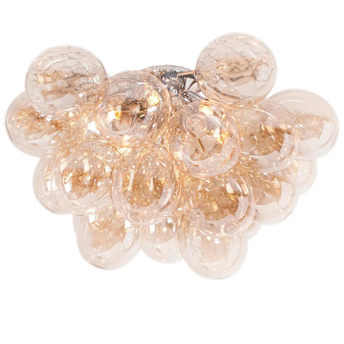 Plafondlamp glas bollen amber glas 4200990-5503 by rydens modern chroom