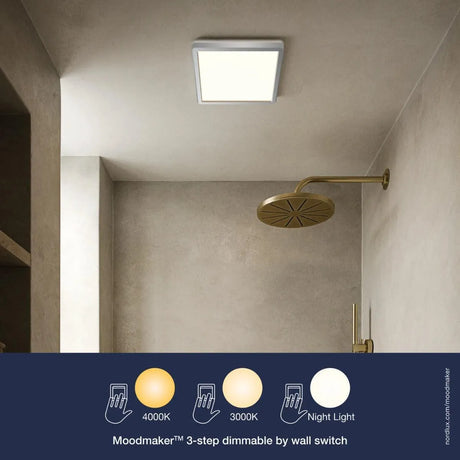 vierkante plafondlamp chrome met ingebouwde LED lichtbron Nordlux oja