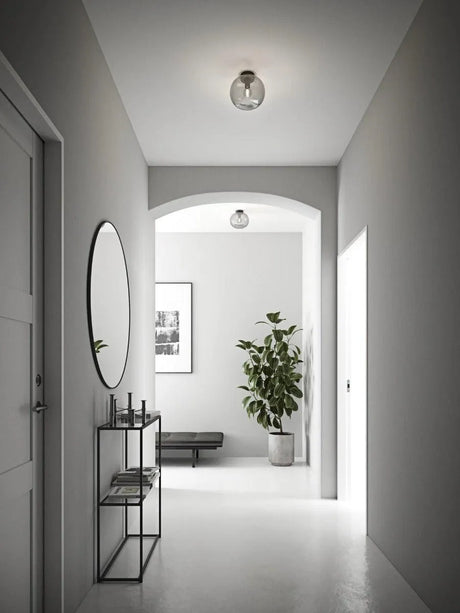 Kleine plafondlamp nordlux alton smokeglas e27 fitting 