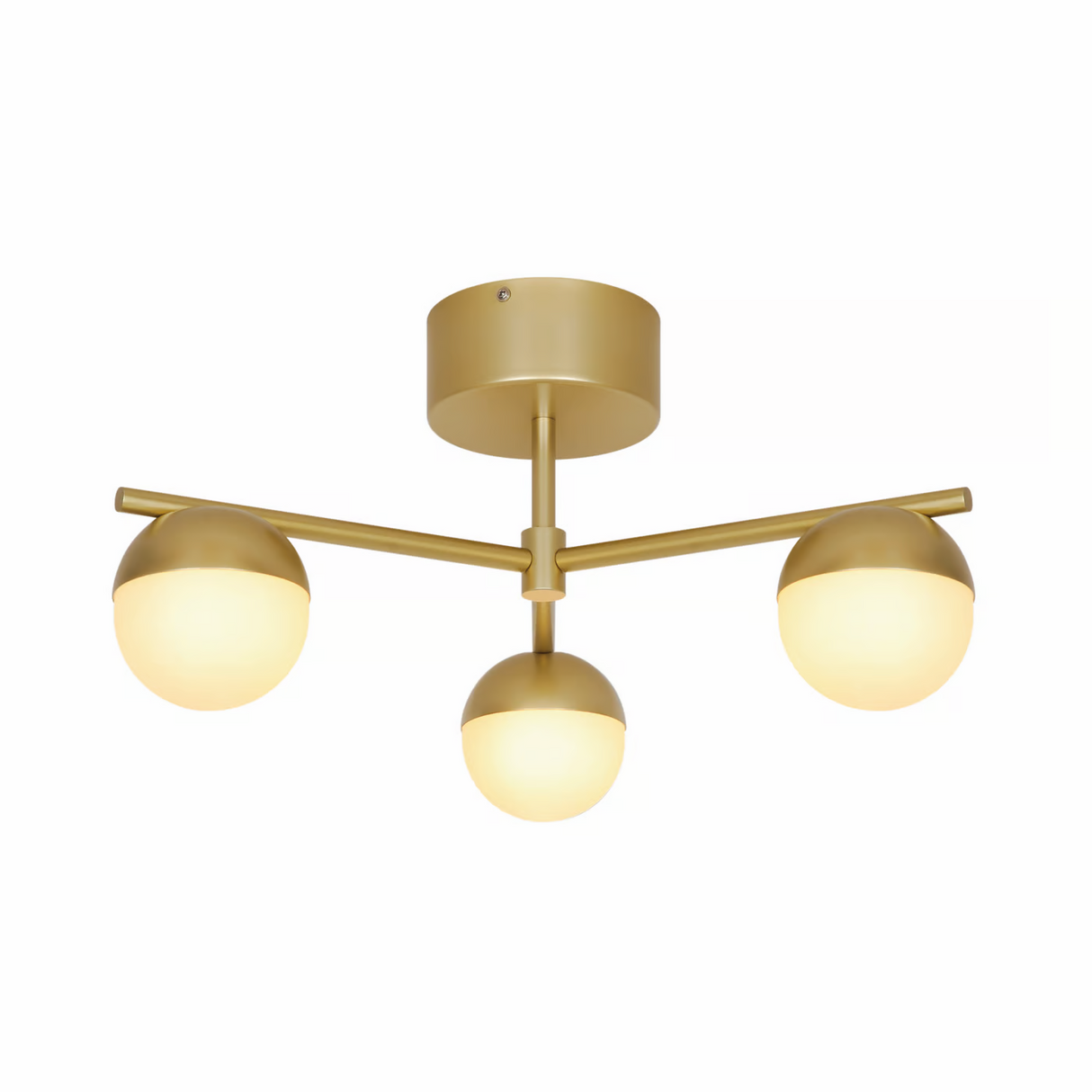 Plafondlamp goud 3 Bollen Opaal glas Contina