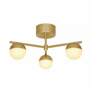 Plafondlamp goud 3 Bollen Opaal glas Contina