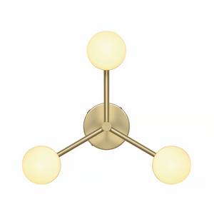 Plafondlamp goud 3 Bollen Opaal glas Contina