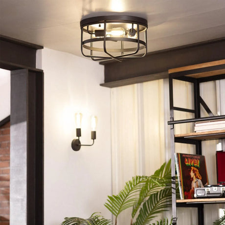 Plafondlamp zwart staal industrieel voor het verlichten van je plafond